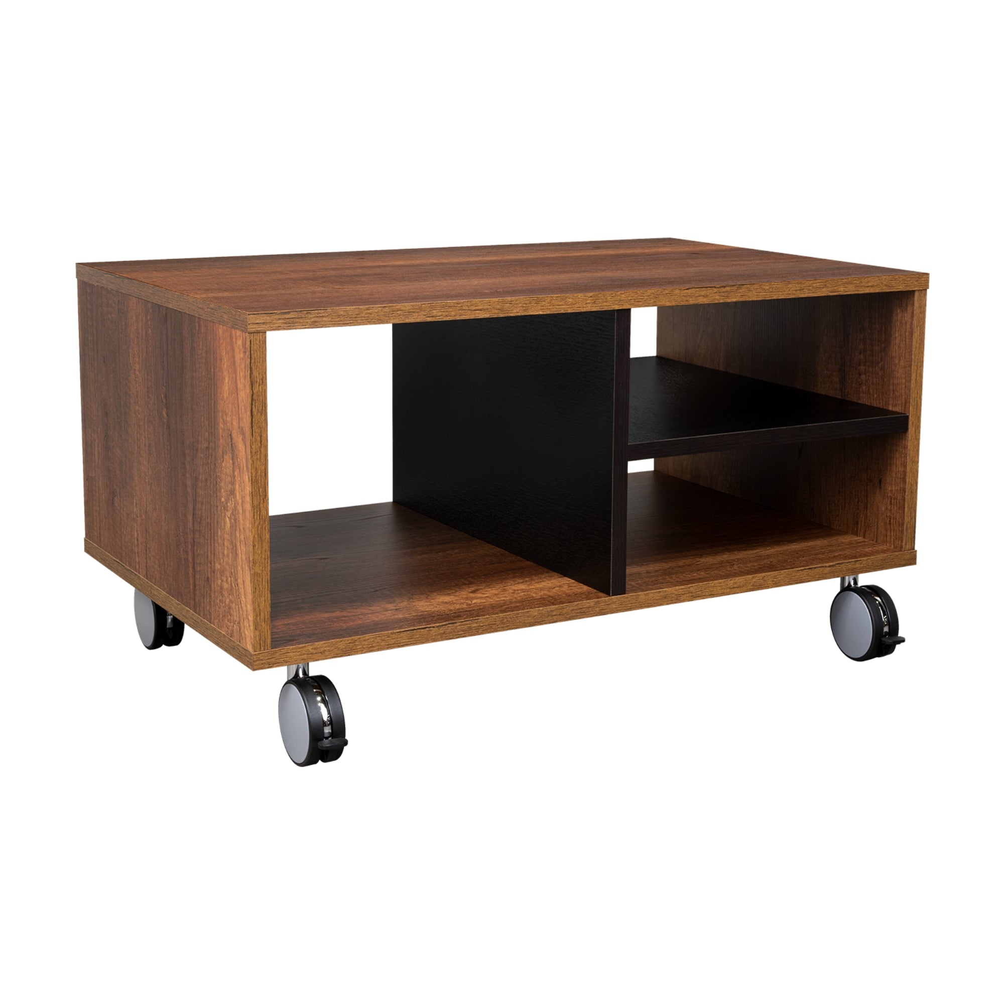 MESA DE CENTRO 43,4X50X80 CM CARAMELO Y WENGUE - 4