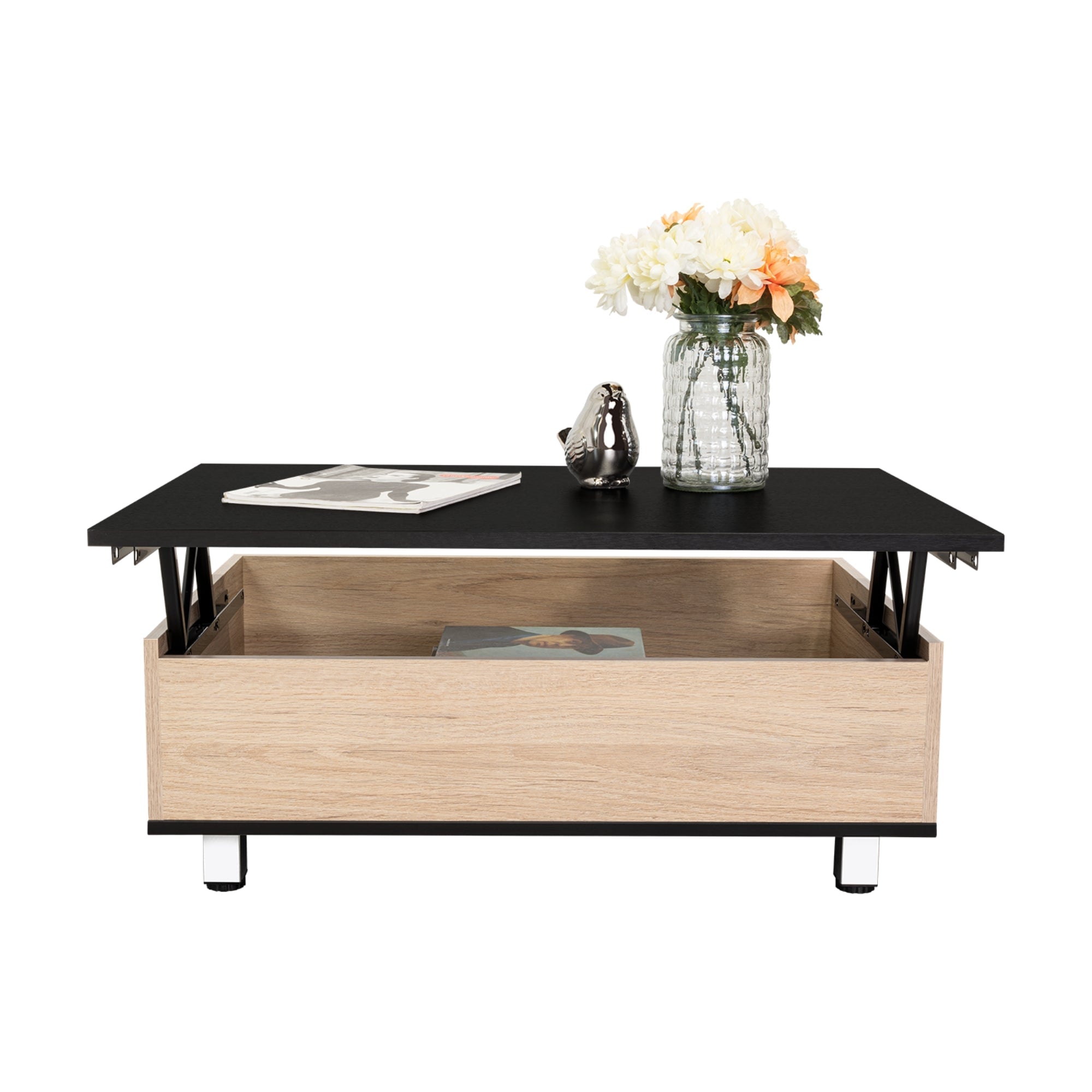 MESA DE CENTRO 5G CUBIERTA ELEVABLE ROVERE Y WENGUE - 1