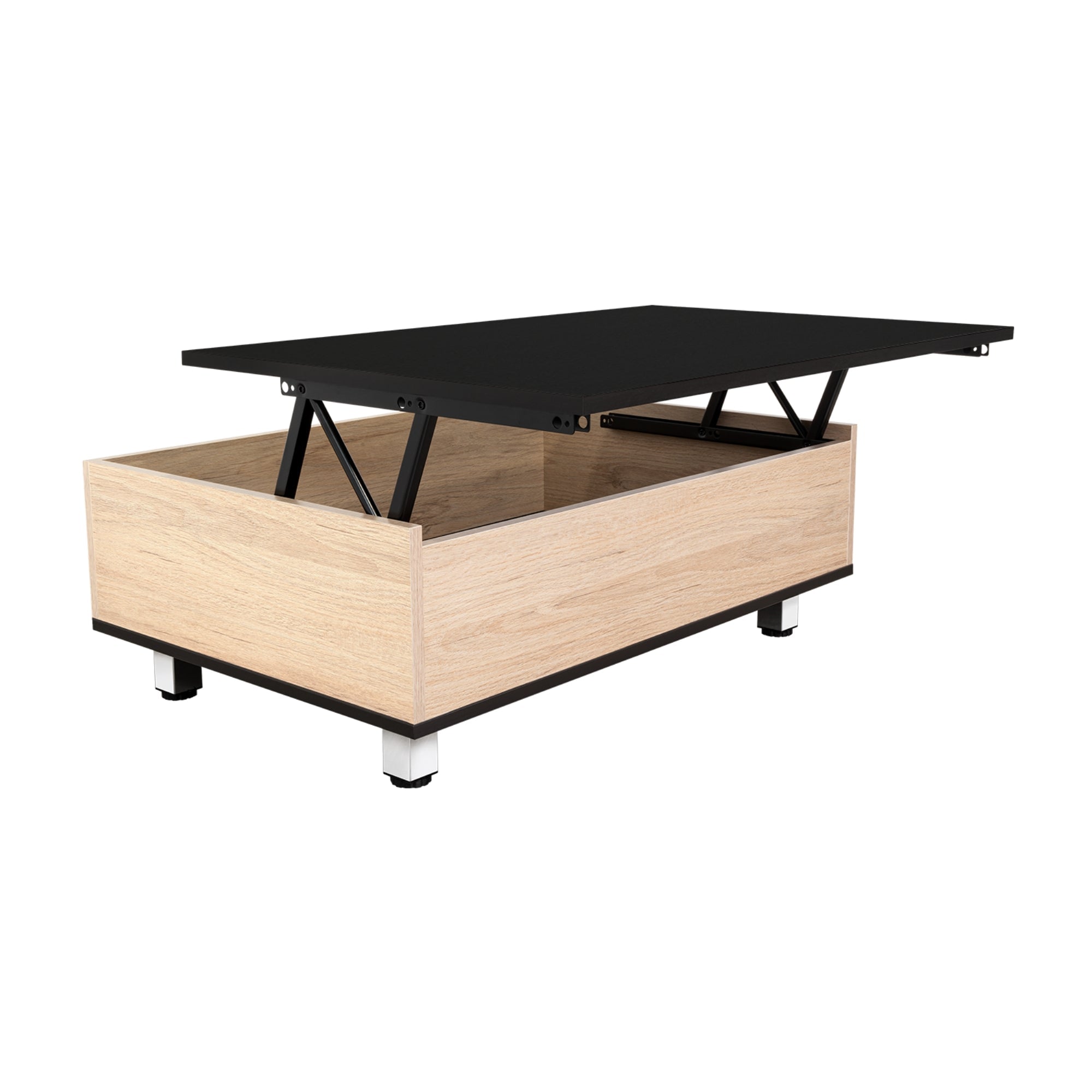 MESA DE CENTRO 5G CUBIERTA ELEVABLE ROVERE Y WENGUE - 6