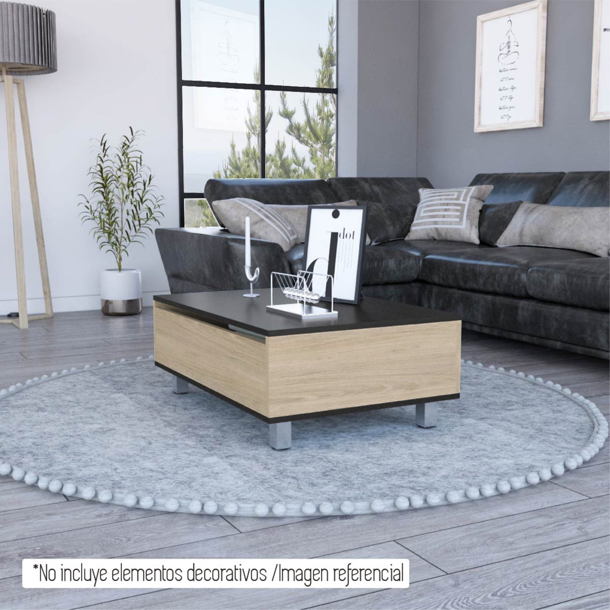 MESA DE CENTRO 5G CUBIERTA ELEVABLE ROVERE Y WENGUE - 10