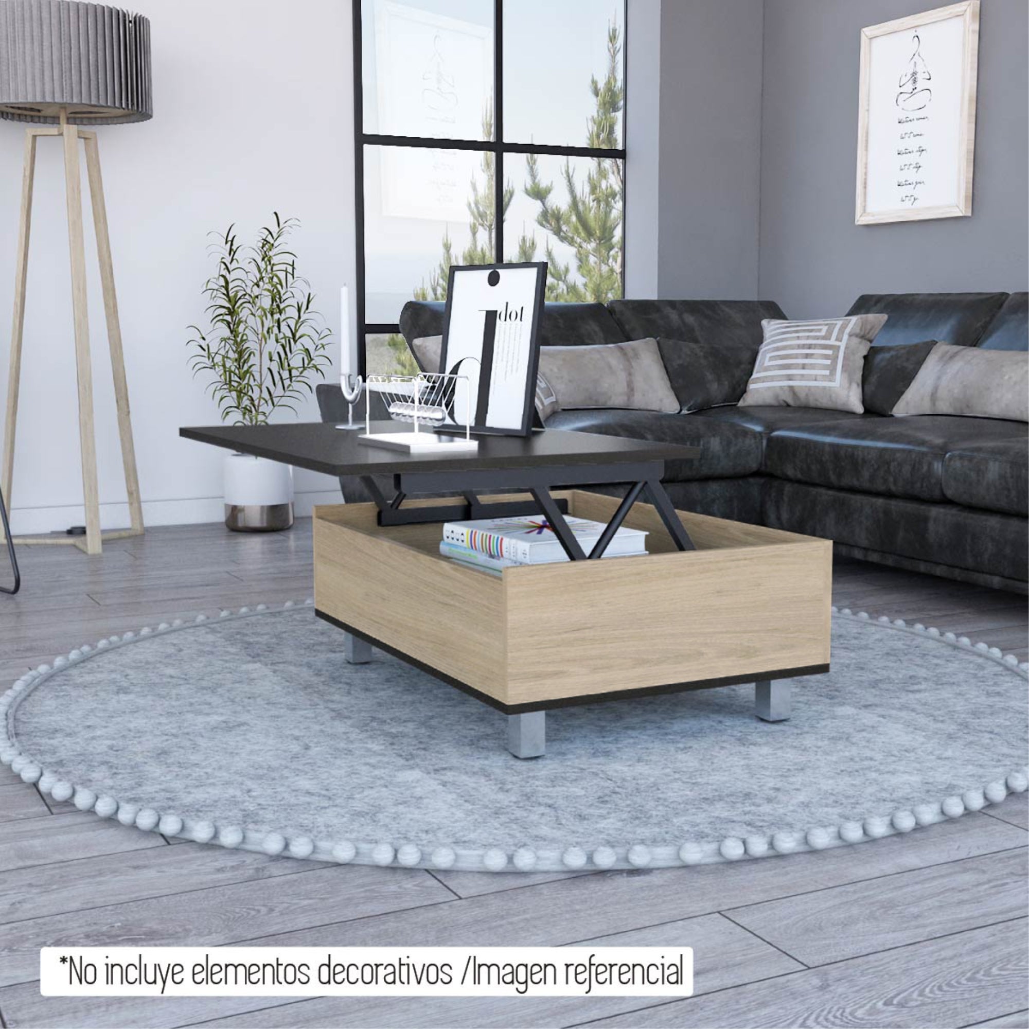 MESA DE CENTRO 5G CUBIERTA ELEVABLE ROVERE Y WENGUE - 11