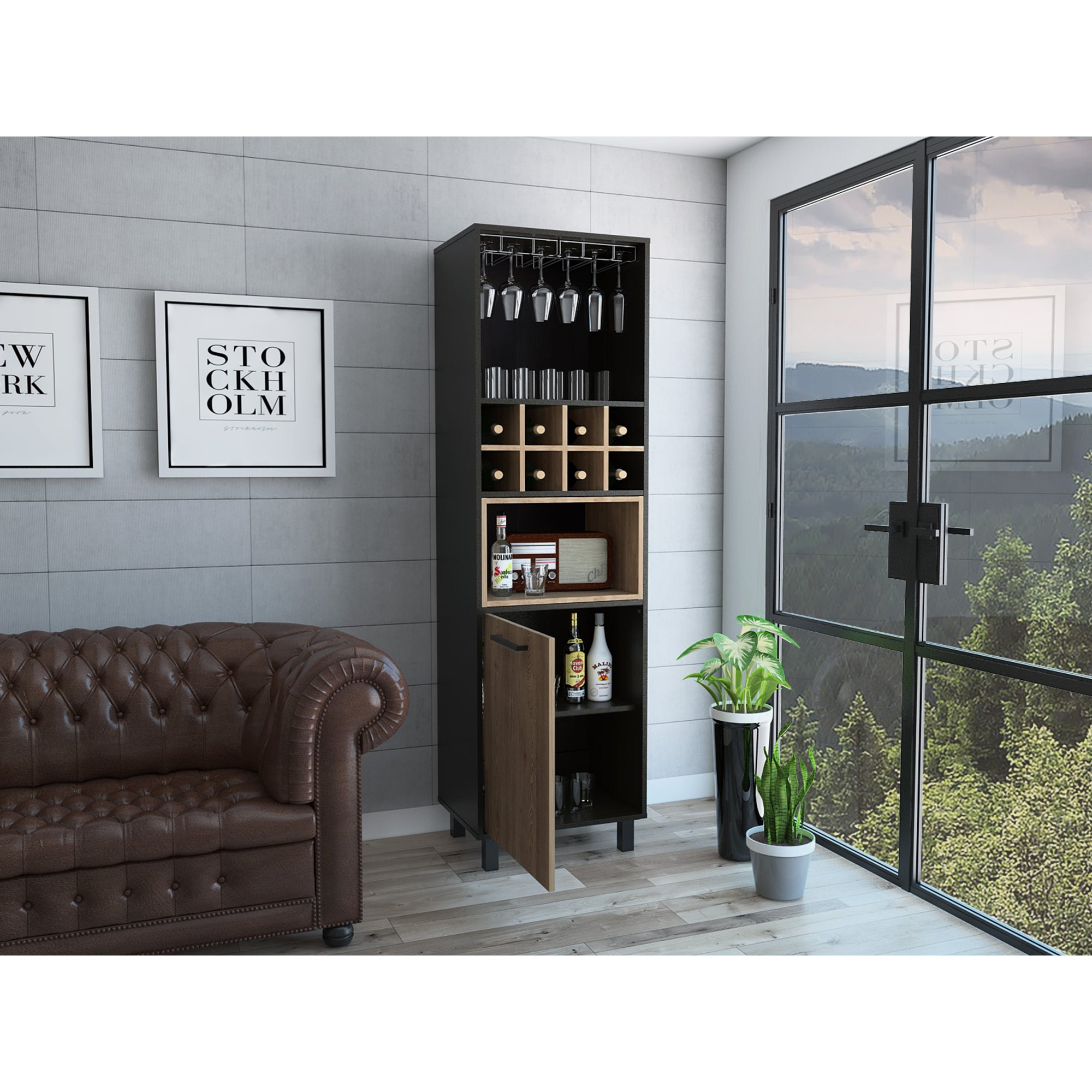 BAR ALTO KAIA WENGUE Y MIEL 180X53X40 CM - 2