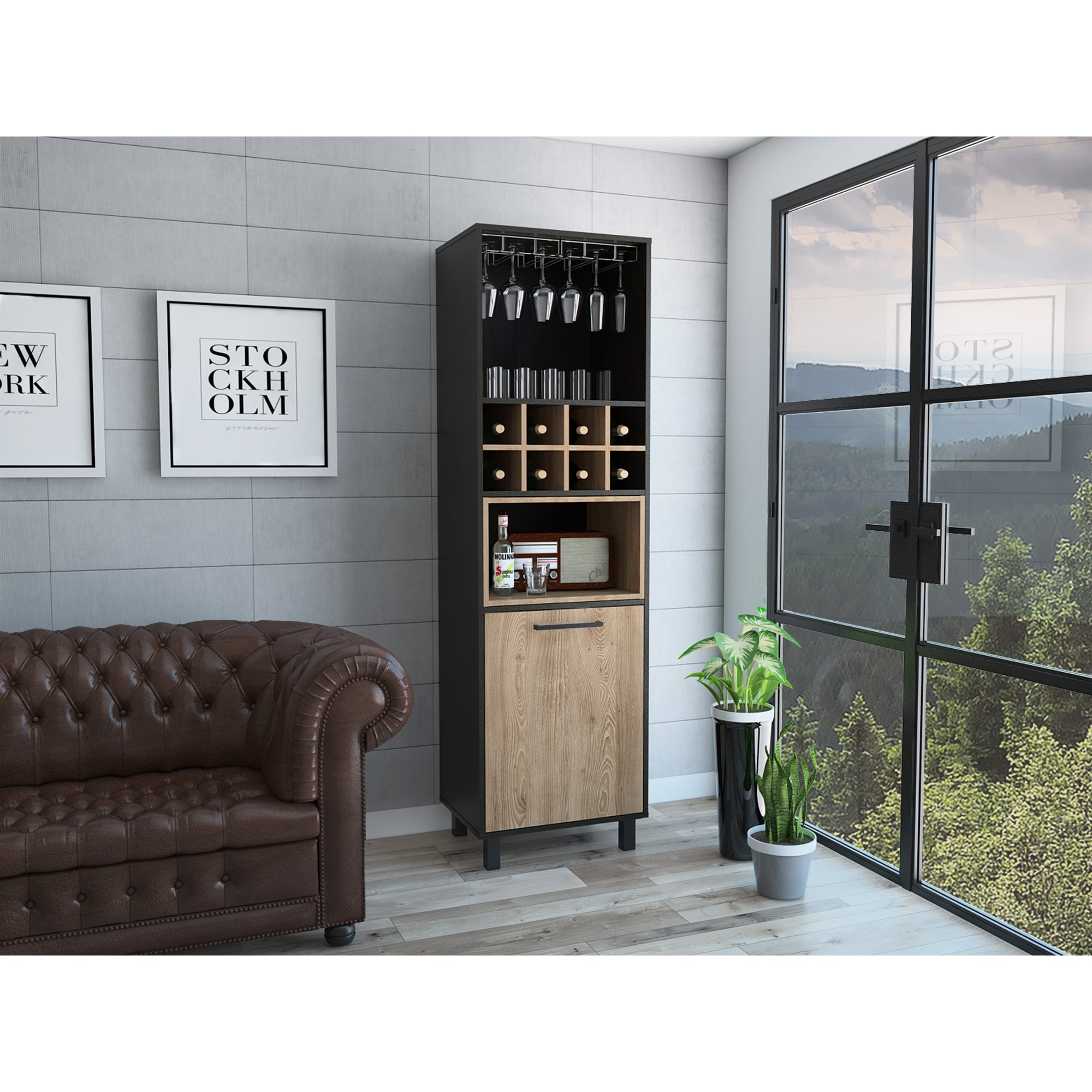 BAR ALTO KAIA WENGUE Y MIEL 180X53X40 CM - 11