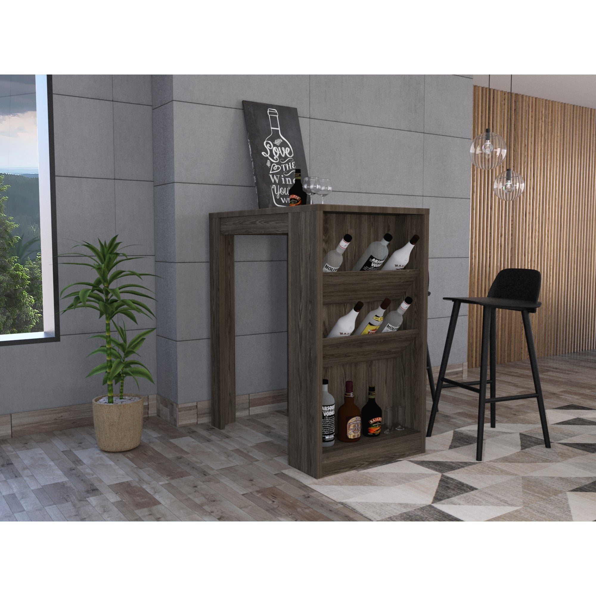MESA DE BAR SYRAH COÑAC 105X58X91 CM - 5