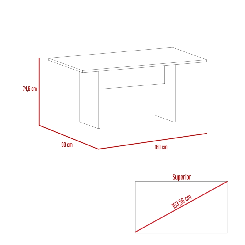 MESA DE COMEDOR BEIJING 6 PUESTOS WENGUE 74,6X160X90 CM - 6