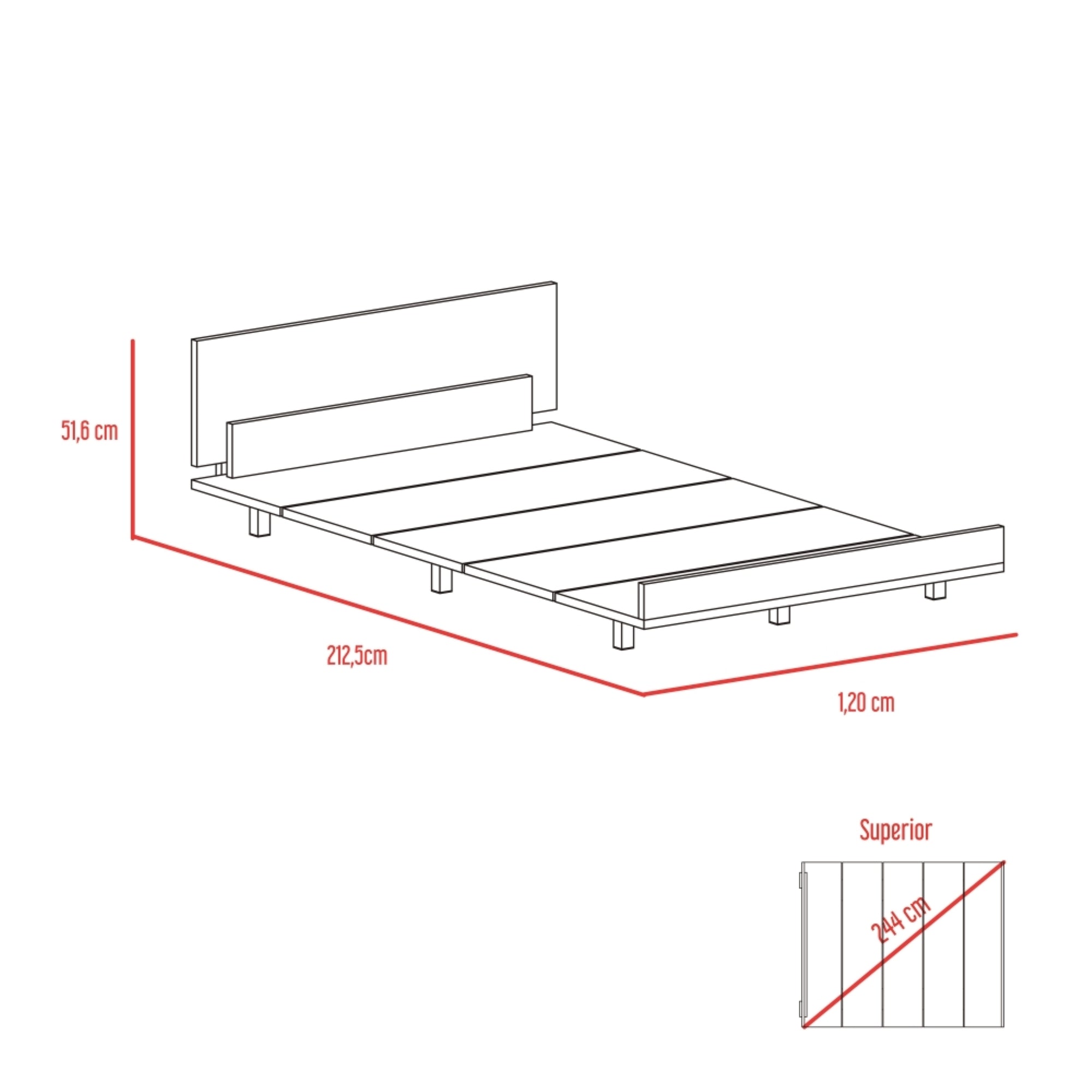 BASE DE CAMA KAIA 1 PLAZA 120 CM MIEL - 6