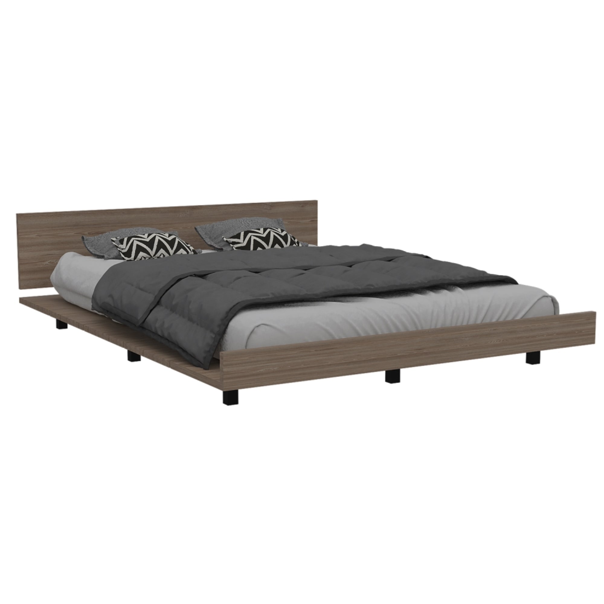 BASE DE CAMA KAIA 2 PLAZAS MIEL Y BLANCO 51X160X212 CM - 1