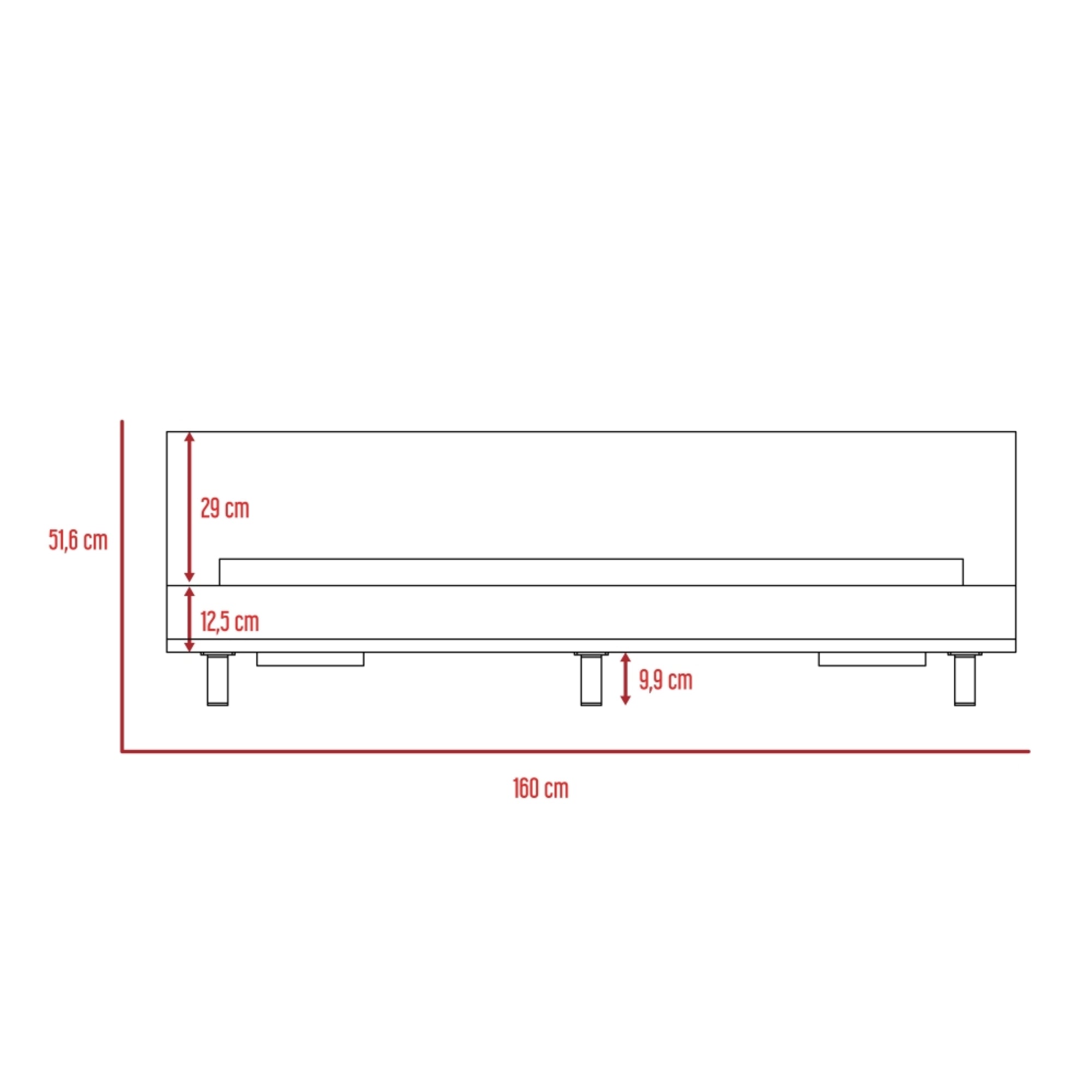 BASE DE CAMA KAIA 2 PLAZAS MIEL Y BLANCO 51X160X212 CM - 7