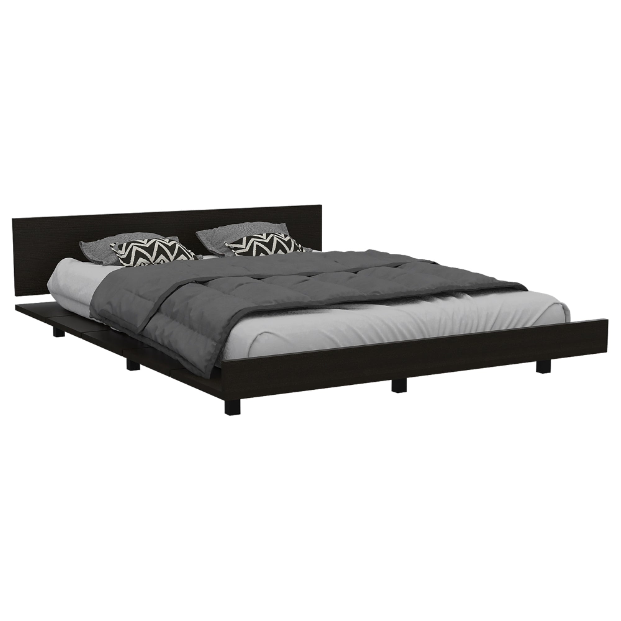 BASE DE CAMA KAIA 2 PLAZAS WENGUE Y MIEL 51X160X212 CM - 1
