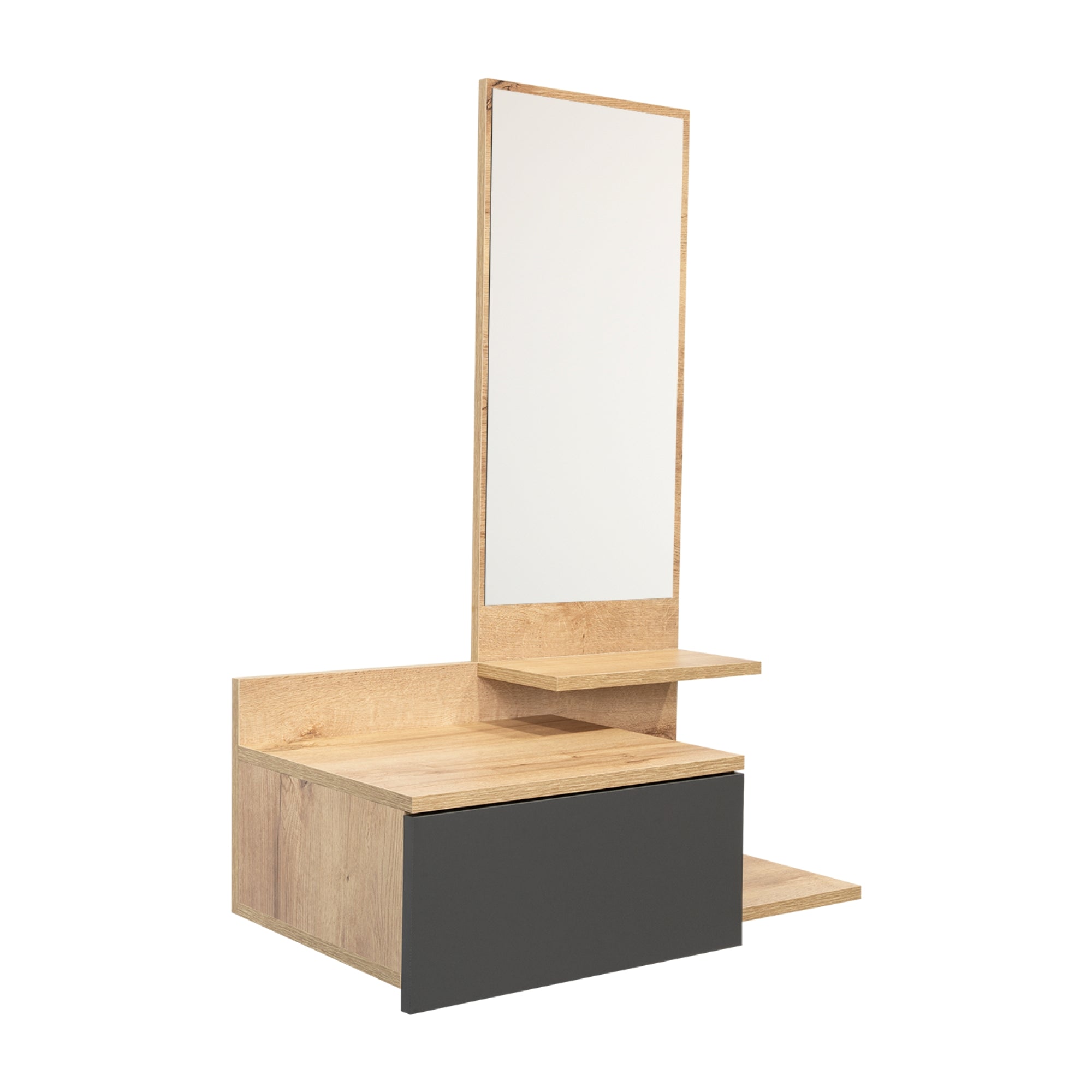 MUEBLE RECIBIDOR FLOTANTE 1 CAJON VIENA DUNA Y PLOMO - 5