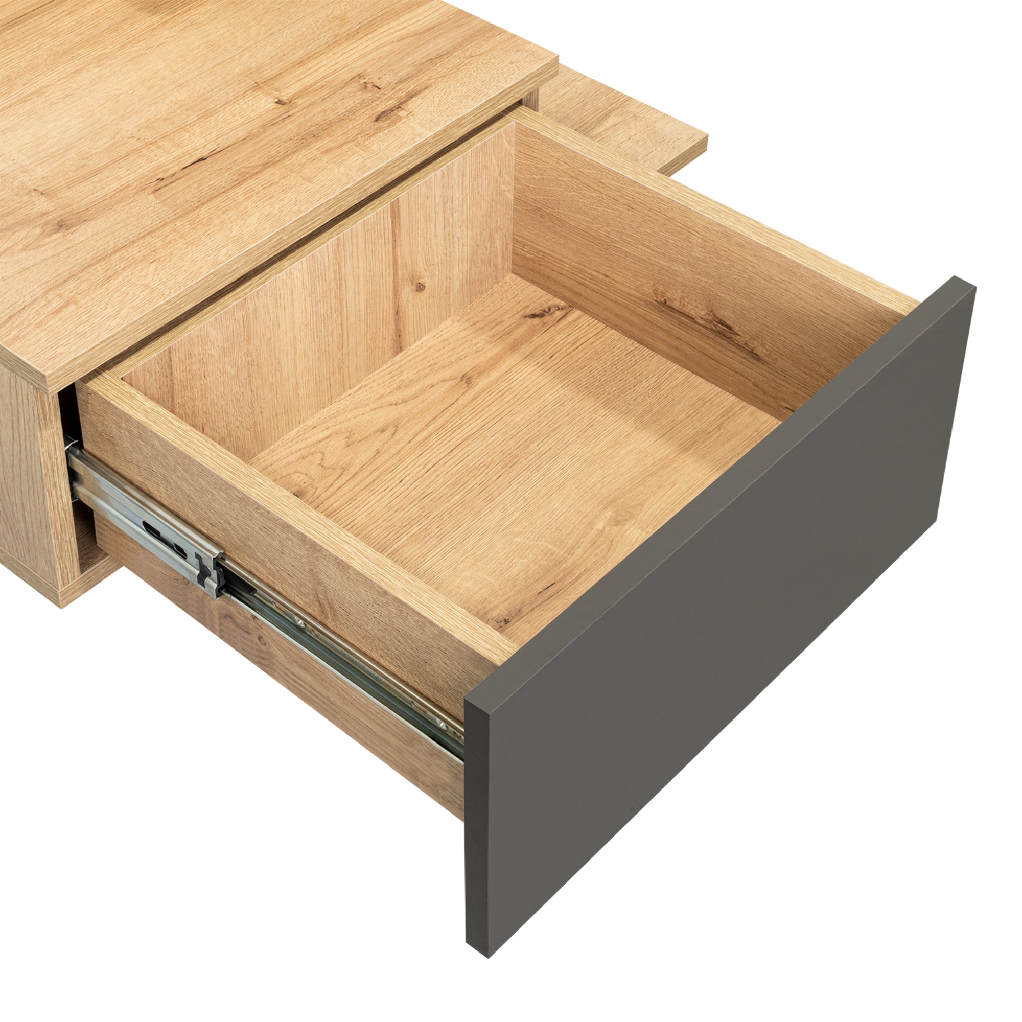 MUEBLE RECIBIDOR FLOTANTE 1 CAJON VIENA DUNA Y PLOMO - 7