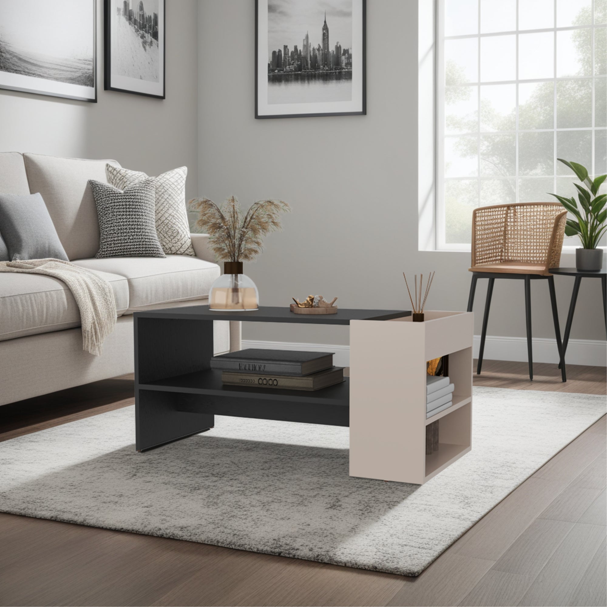MESA CENTRO ADEL 42X91X45 CM CAPRI Y WENGUE - 5