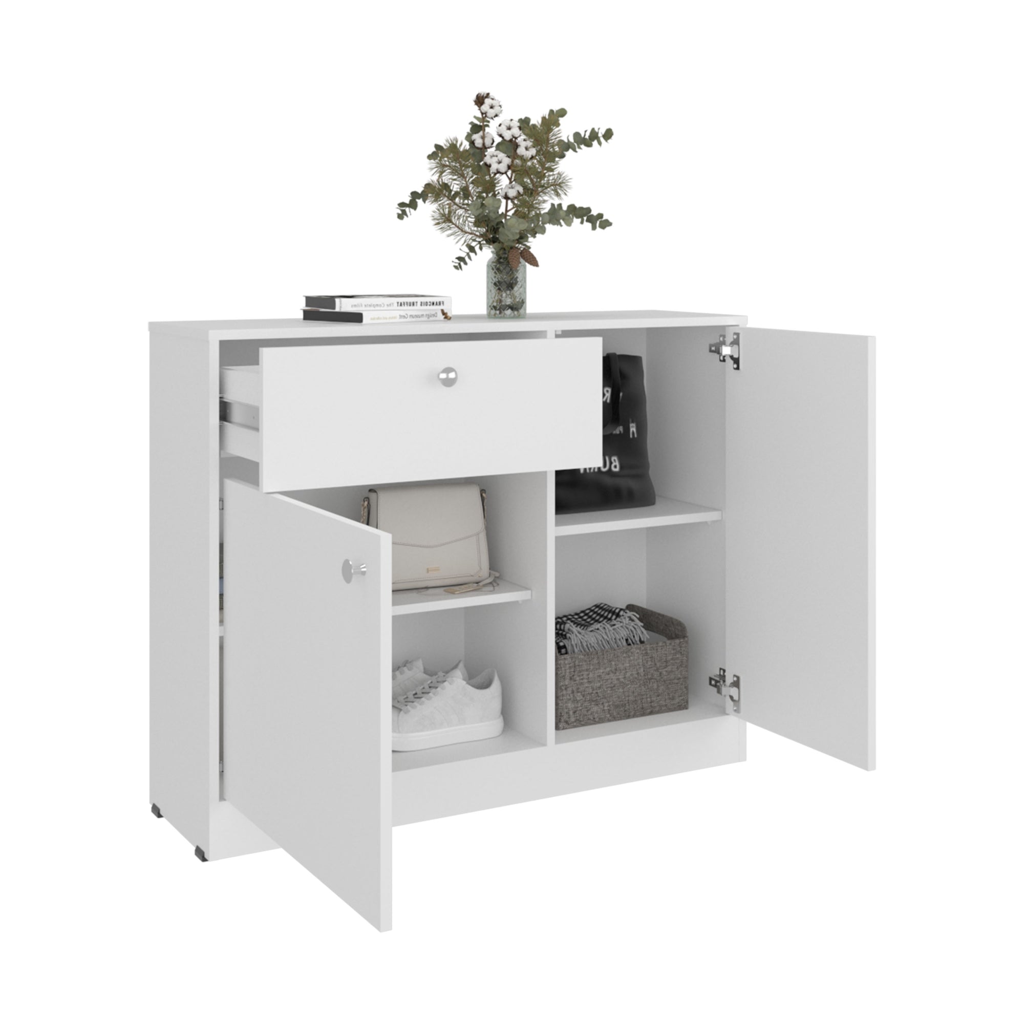 COMODA PRAGA 1 CAJON 2 PUERTAS BLANCO 80X100X30,2 CM - 1
