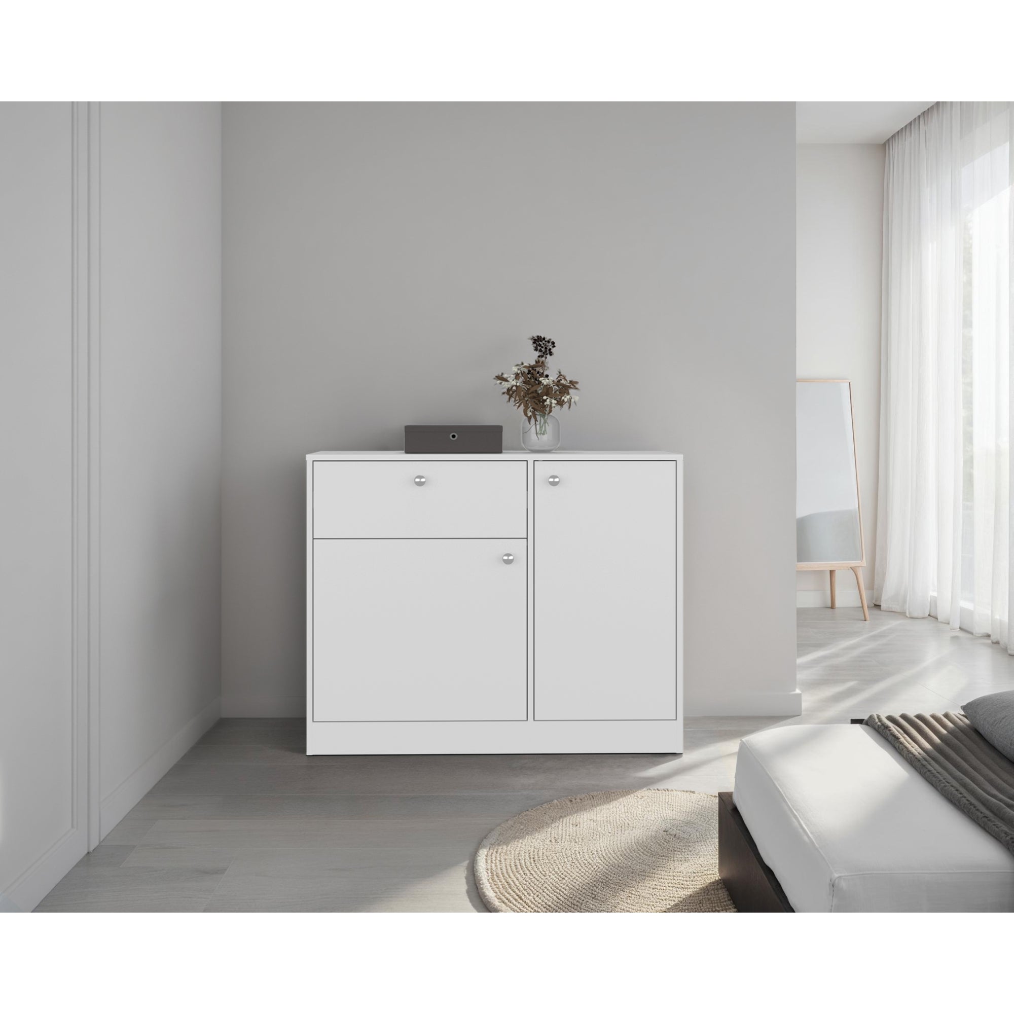 COMODA PRAGA 1 CAJON 2 PUERTAS BLANCO 80X100X30,2 CM - 5