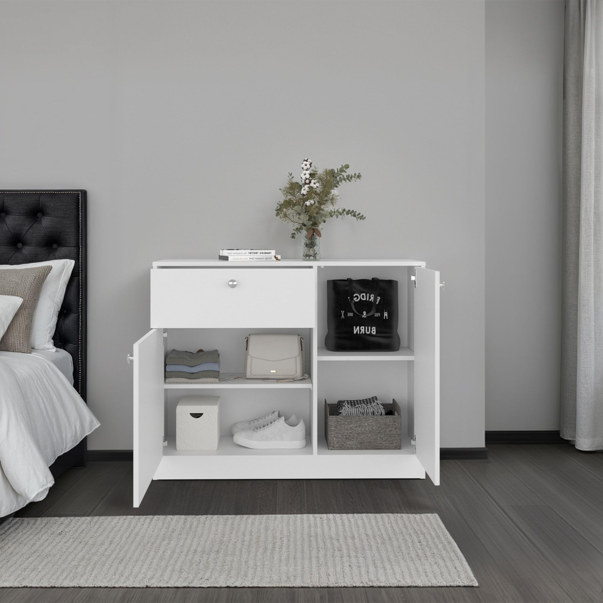 COMODA PRAGA 1 CAJON 2 PUERTAS BLANCO 80X100X30,2 CM - 7