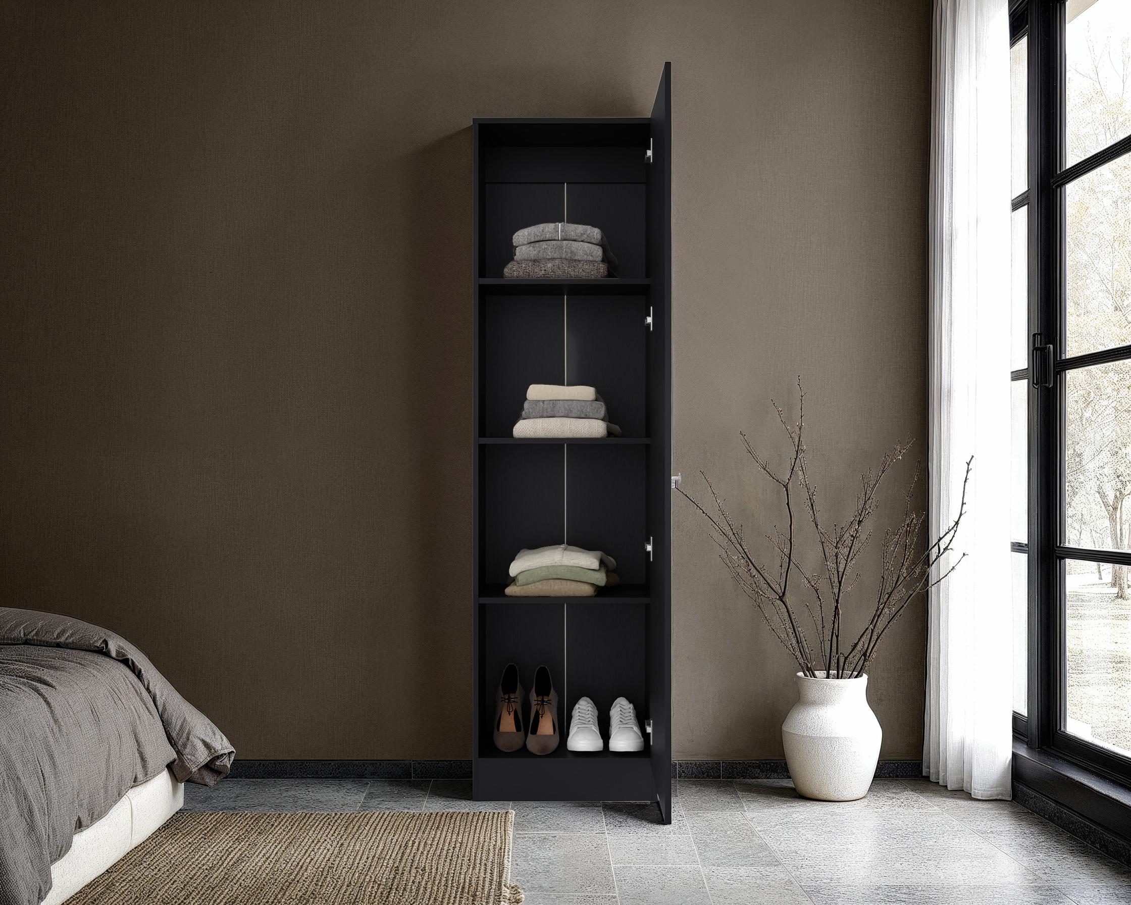 CLOSET PRAGA 1 PUERTA CON ESPEJO WENGUE 180,1X49,1X30,2 CM - 6