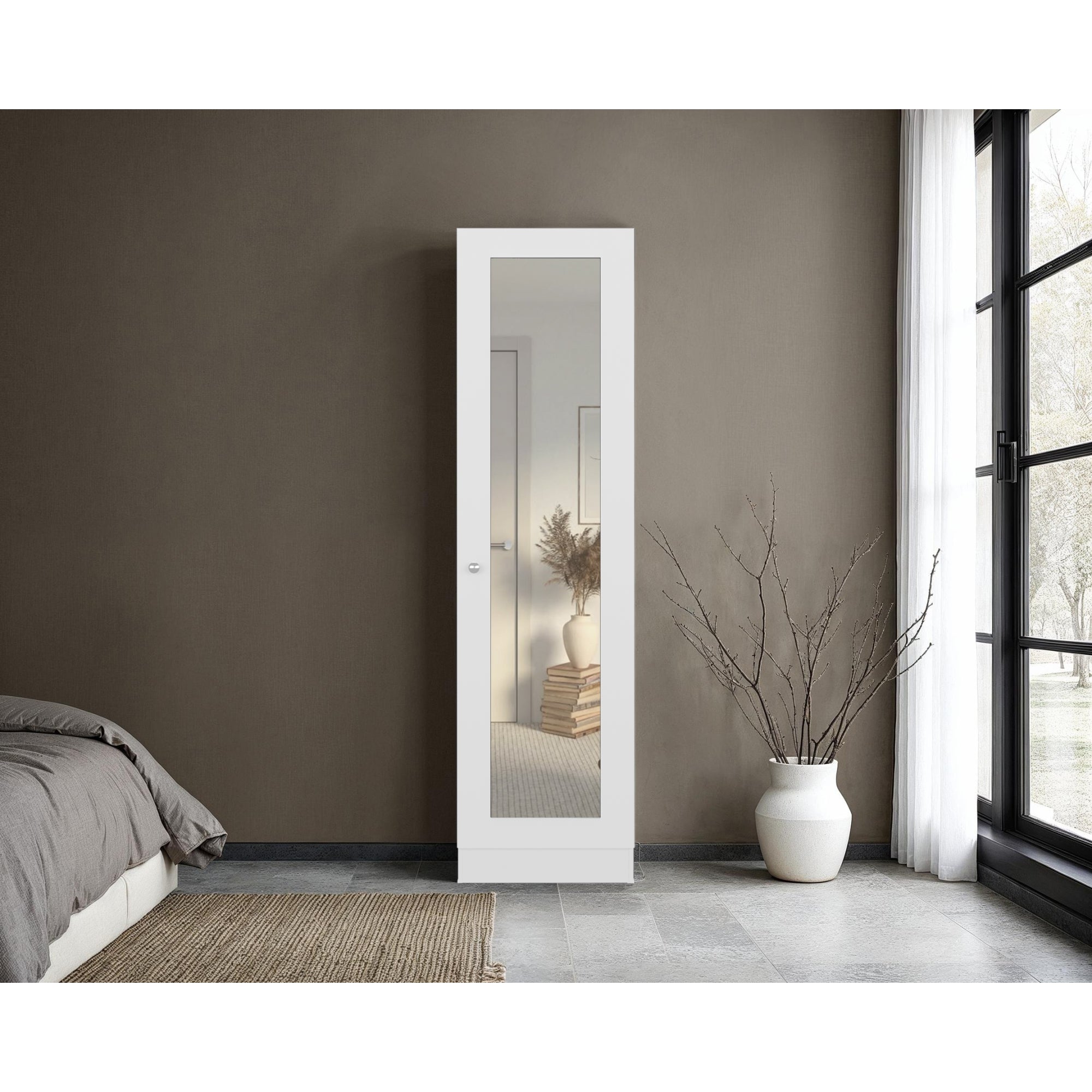 CLOSET PRAGA 1 PUERTA CON ESPEJO BLANCO 180,1X49,1X30,2 CM - 5