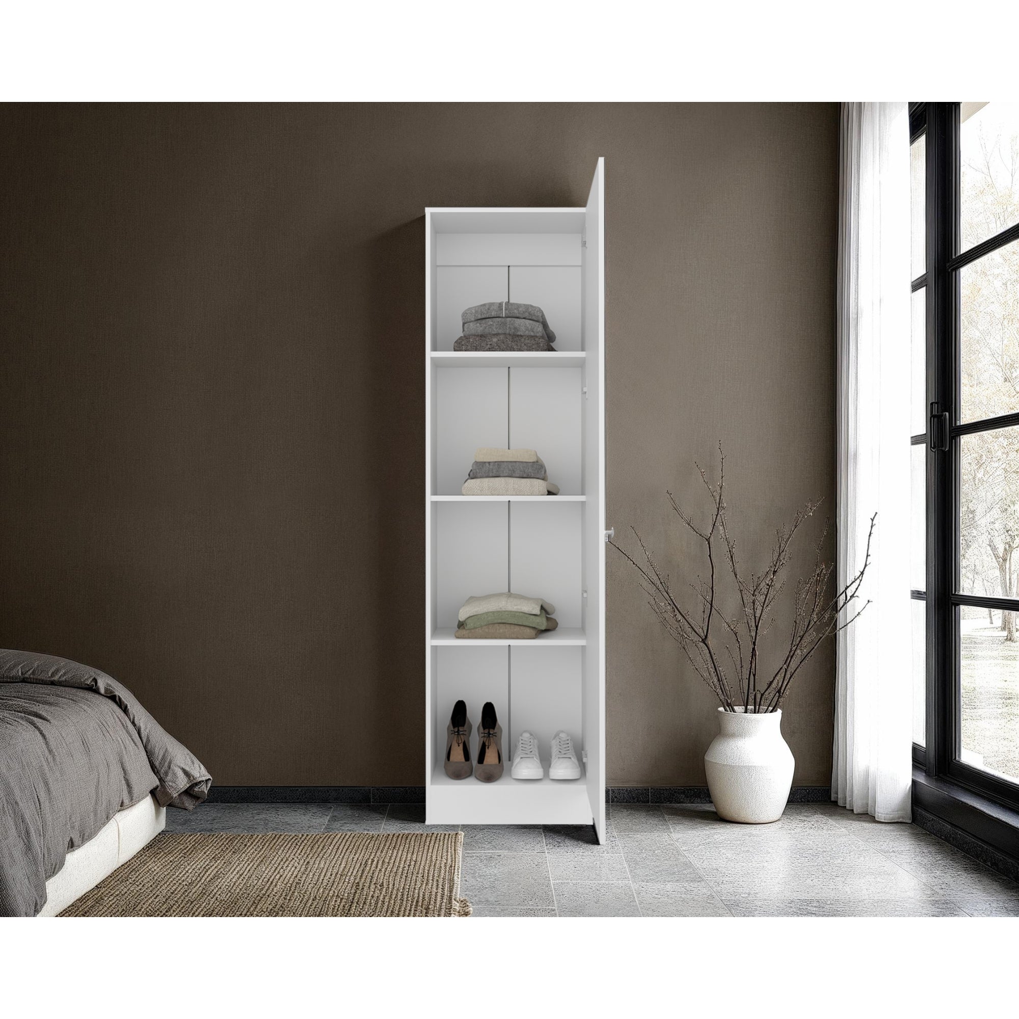 CLOSET PRAGA 1 PUERTA CON ESPEJO BLANCO 180,1X49,1X30,2 CM - 6
