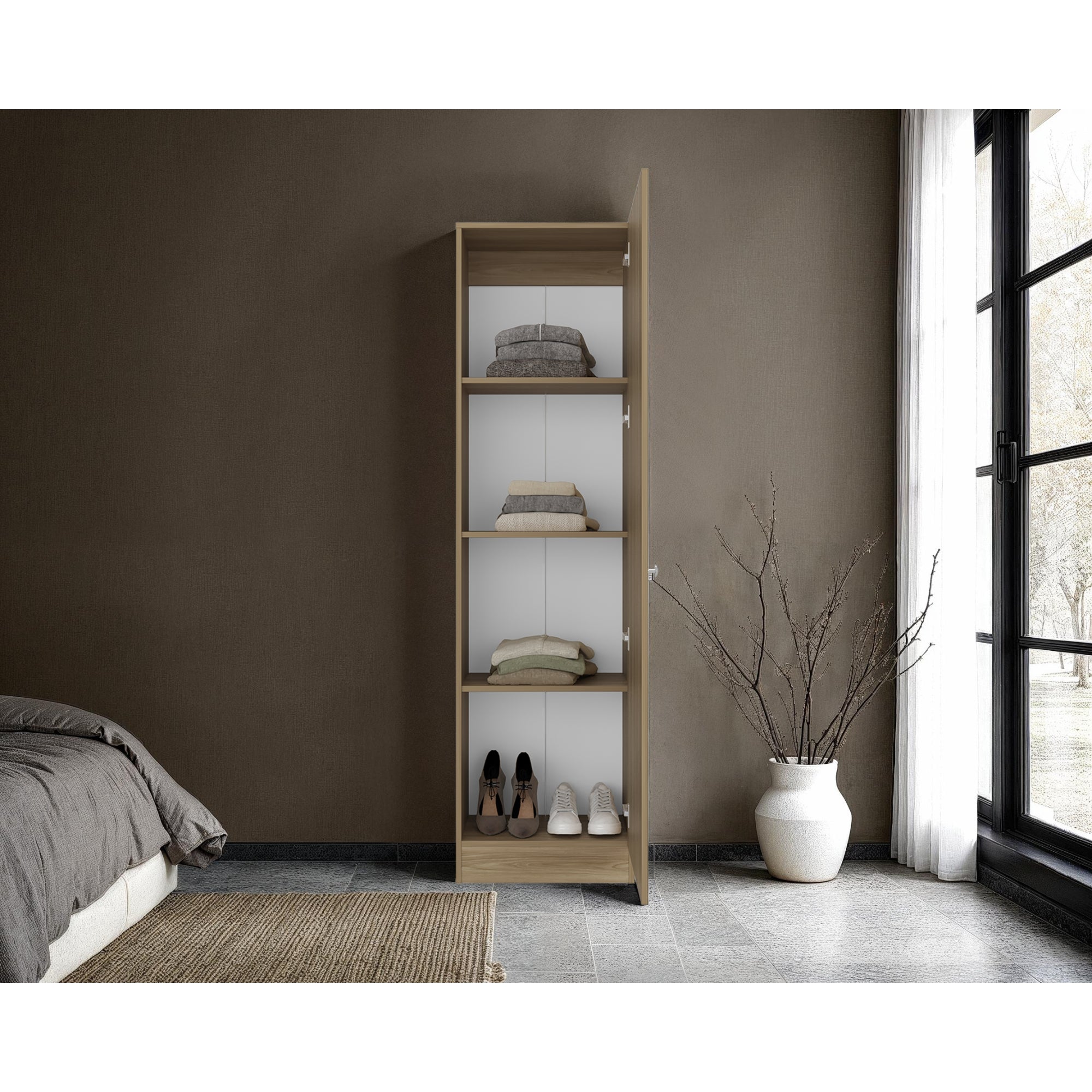 CLOSET PRAGA 1 PUERTA CON ESPEJO FRESNO 180,1X49,1X30,2 CM - 6