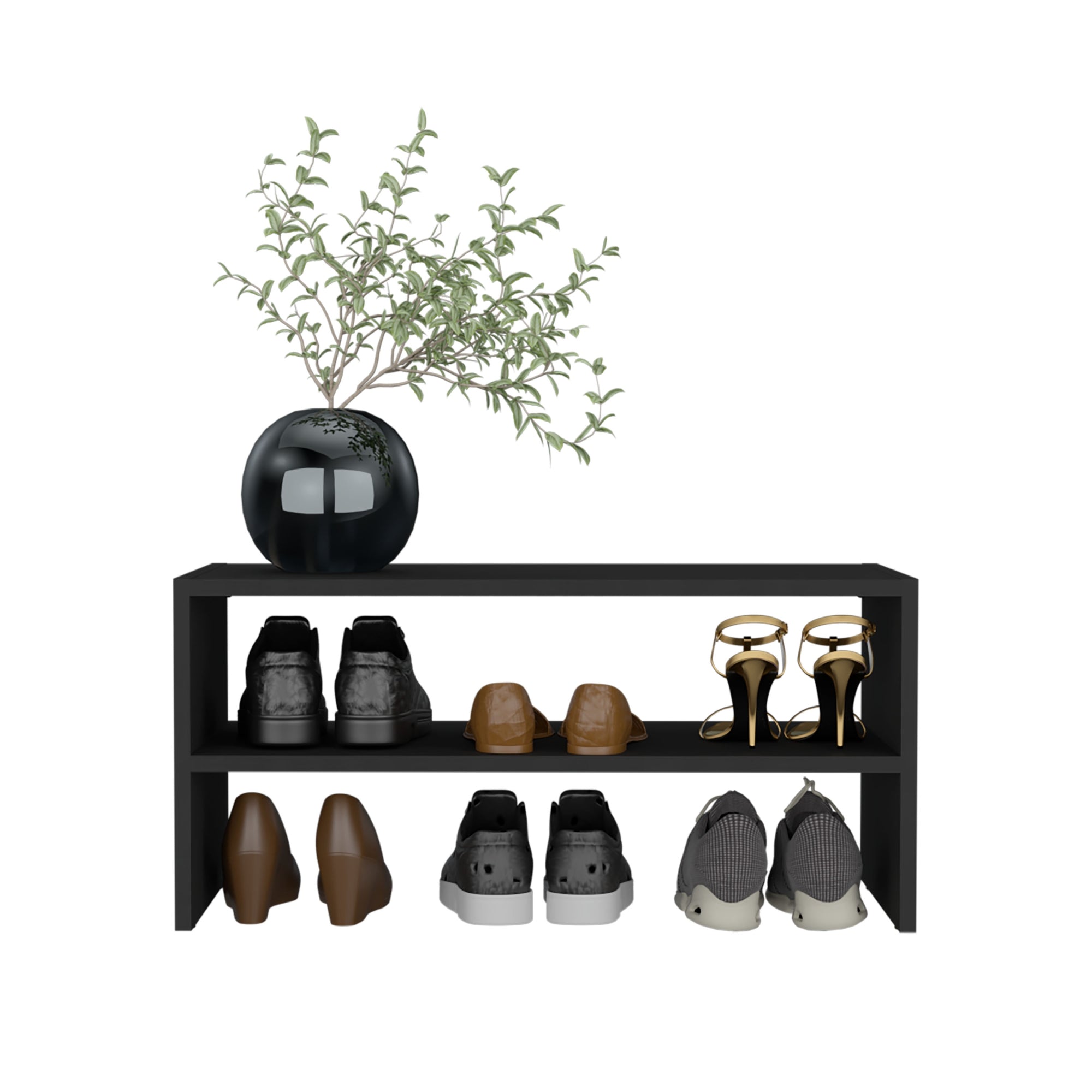 MODULO ZAPATERO Z-72 APILABLE NEGRO 34,9X72X34,1 CM - 2