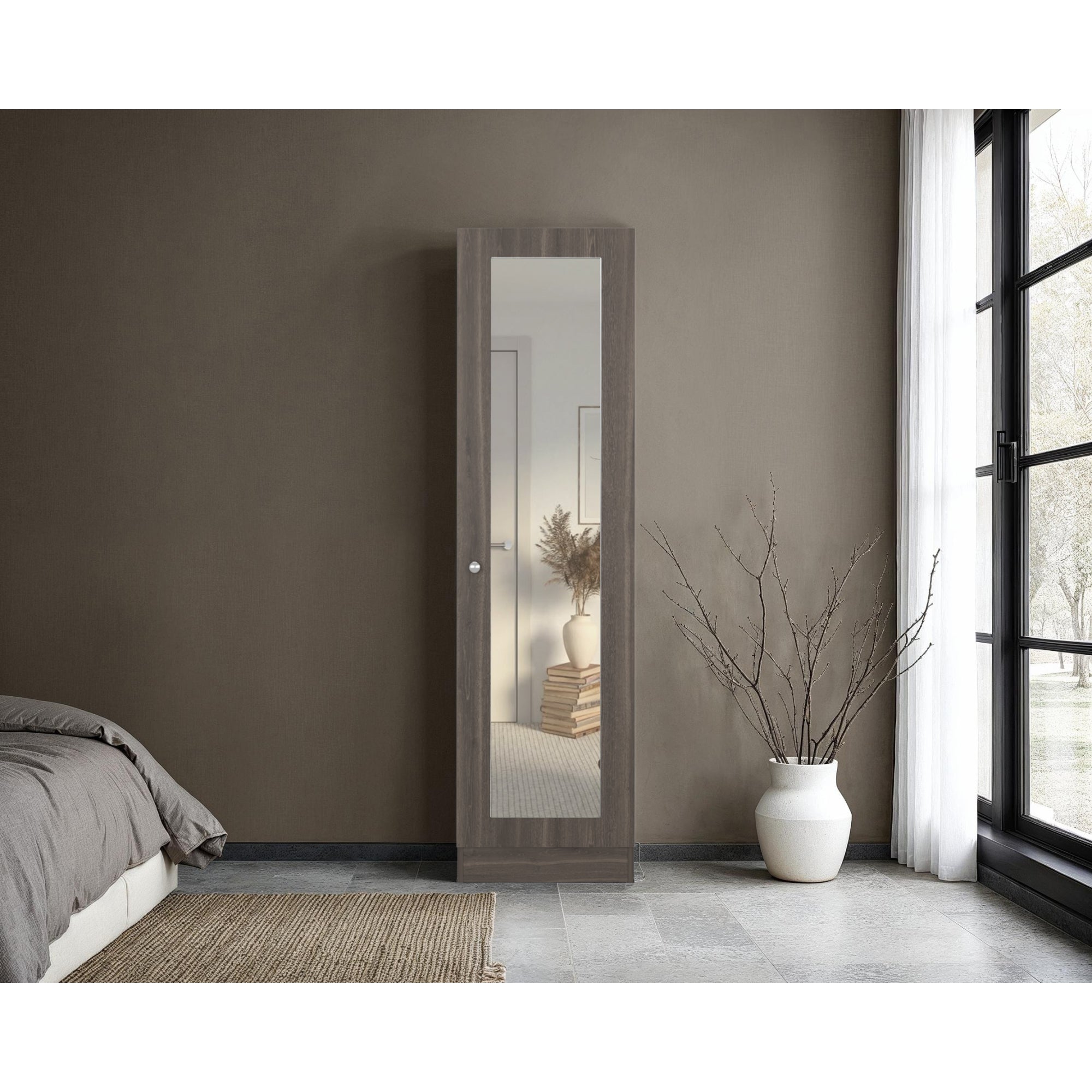 CLOSET PRAGA 1 PUERTA CON ESPEJO MILAN 180,1X49,1X30,2 CM - 5