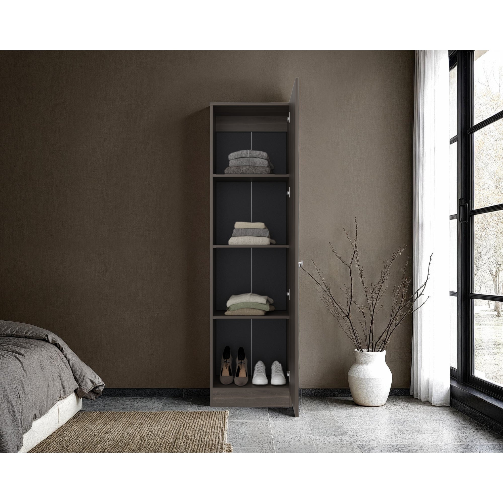 CLOSET PRAGA 1 PUERTA CON ESPEJO MILAN 180,1X49,1X30,2 CM - 6