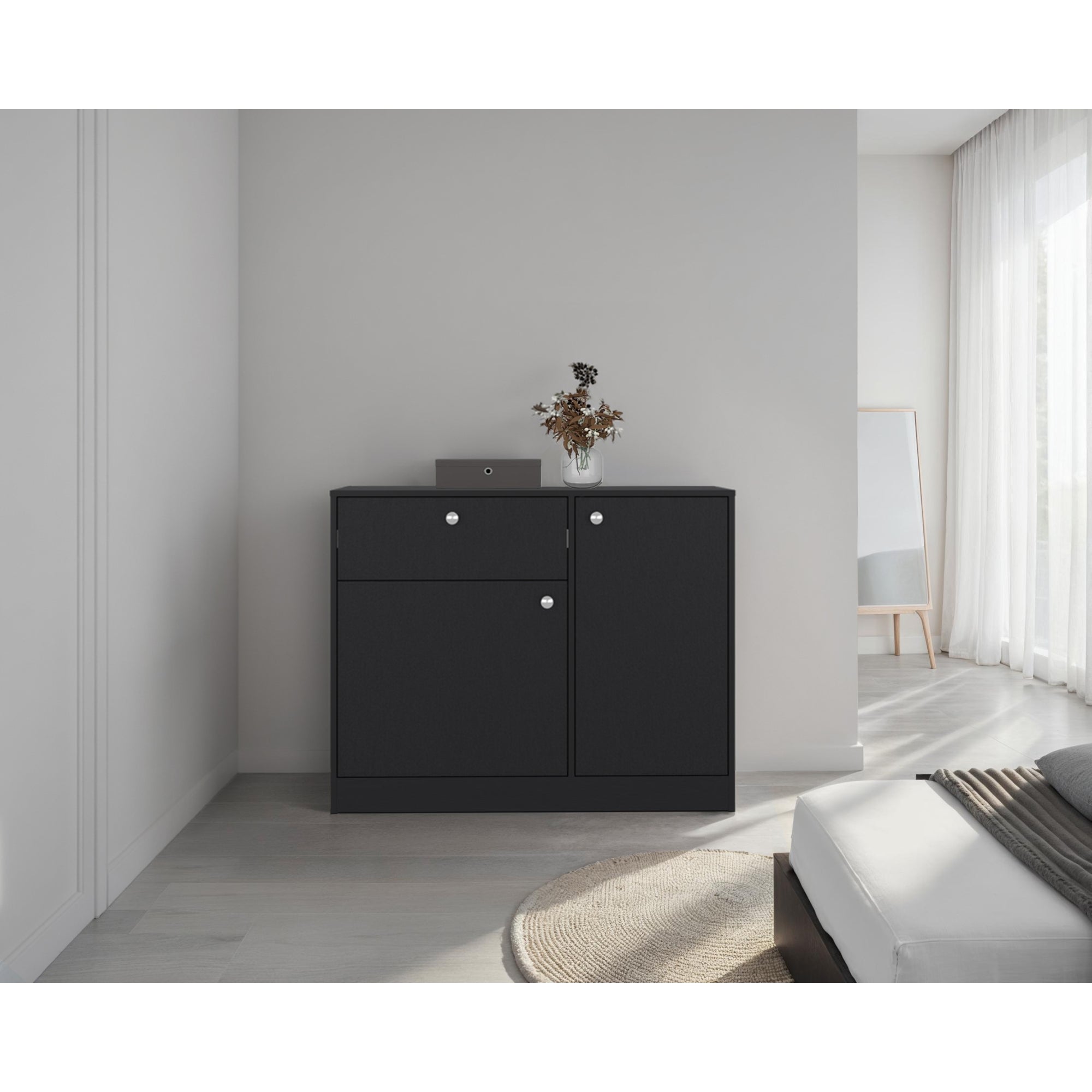 COMODA PRAGA 1 CAJON 2 PUERTAS WENGUE 80X100X30,2 CM - 5