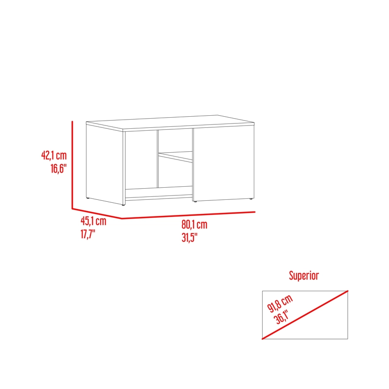 MESA DE CENTRO ADEL CAPRI Y FRESNO EUROPEO 42,1X80,1X45,1 CM - 6