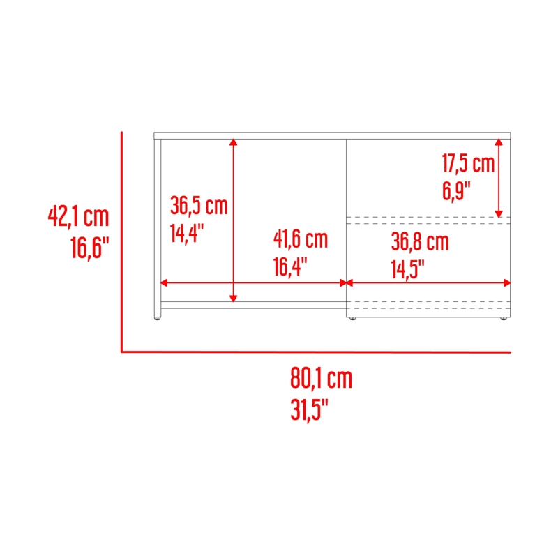 MESA DE CENTRO ADEL CAPRI Y FRESNO EUROPEO 42,1X80,1X45,1 CM - 7
