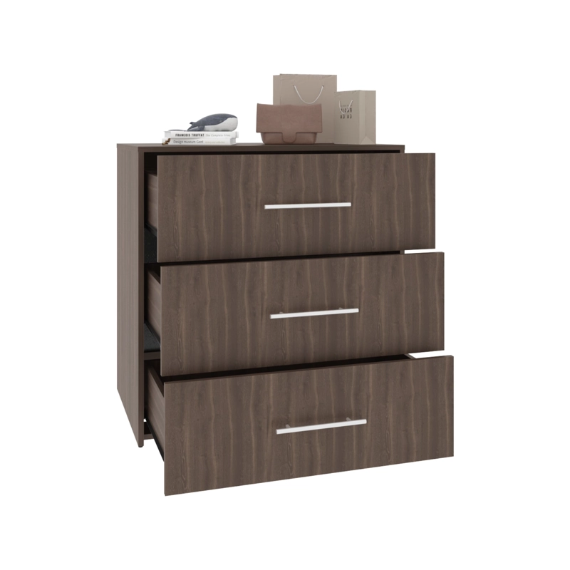 COMODA 3 CAJONES BIGAF 82,1X80X52,3 CM MILAN Y WENGUE - 3