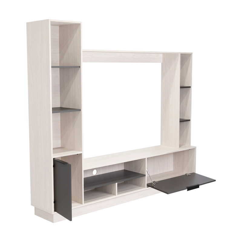ESTANTE TV 60' MARSELLA NIEBLA Y PLOMO 176.8X202X35 CM - 4