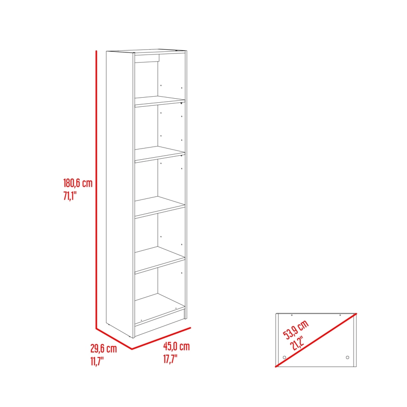 ESTANTE 4 REPISAS HOME E2 180,6X45X29,9 CM WENGUE Y MILAN - 7