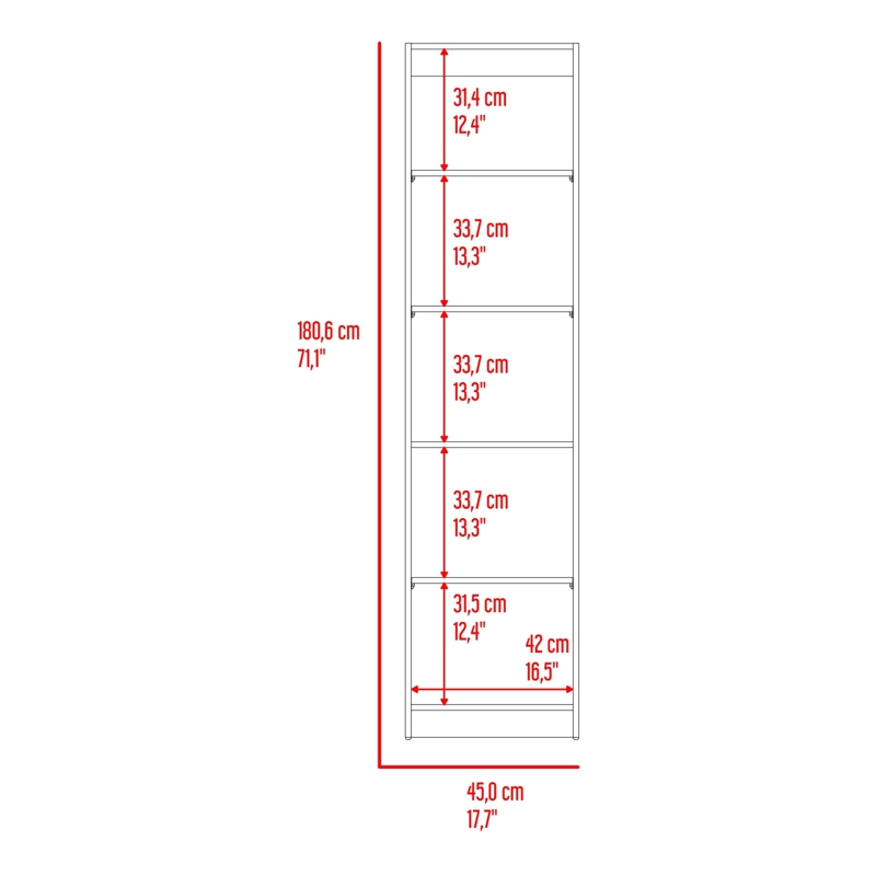 ESTANTE 4 REPISAS HOME E2 180,6X45X29,9 CM WENGUE Y MILAN - 9
