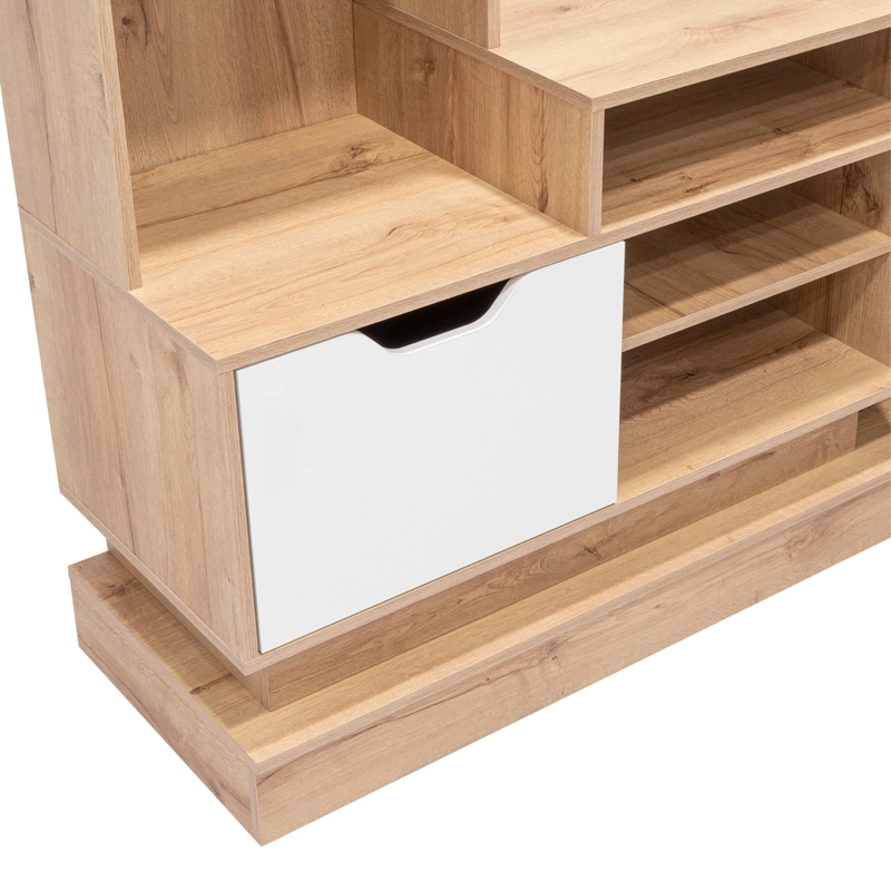 ESTANTE TV 55' BLAKE 1 PUERTA DUNA Y BLANCO 181.4X177.7X43.1 CM - 9