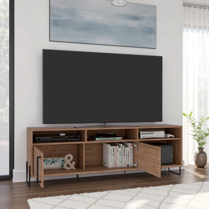 RACK DE TV 70' KAREV 2 PUERTAS MIEL 53,4X158,5X34,6 CM - 6