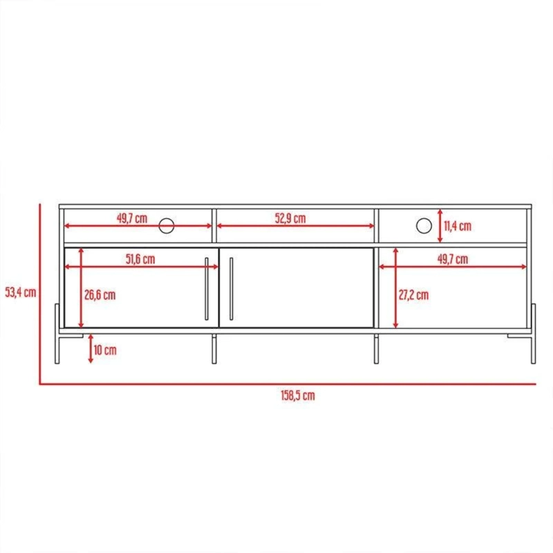RACK DE TV 70' KAREV 2 PUERTAS MIEL 53,4X158,5X34,6 CM - 9