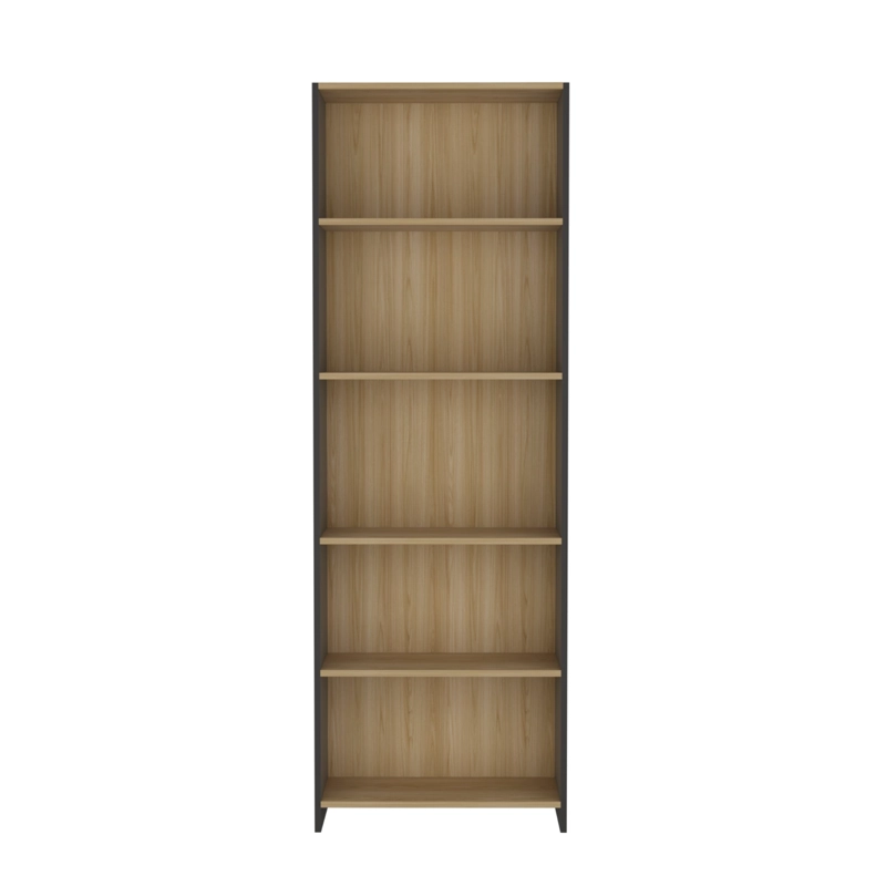 BIBLIOTECA 5 REPISAS LISA ECO FRESNO Y WENGUE 180,6X63X26,6 CM - 2