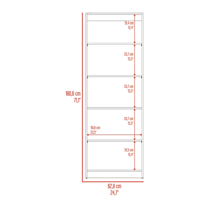 ESTANTE 4 REPISAS HOME E3 180,6X62,8X29,9 CM WENGUE Y MILAN - 9