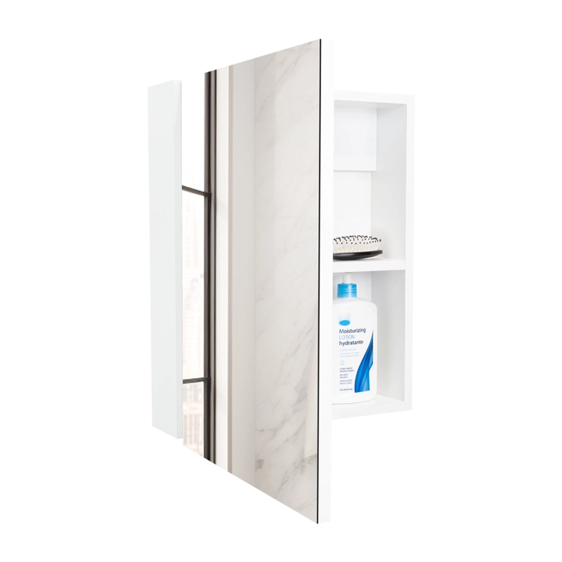 BOTIQUIN PARA BAÑO LUMO 50X40X12 CM BLANCO CON ESPEJO - 5