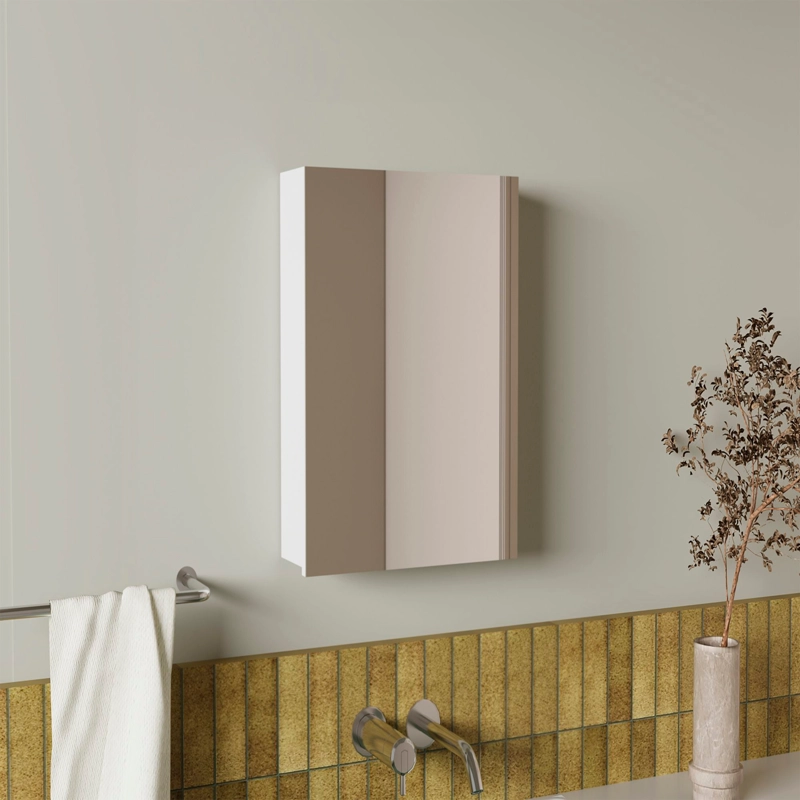 BOTIQUIN PARA BAÑO LUMO 50X40X12 CM BLANCO CON ESPEJO - 6
