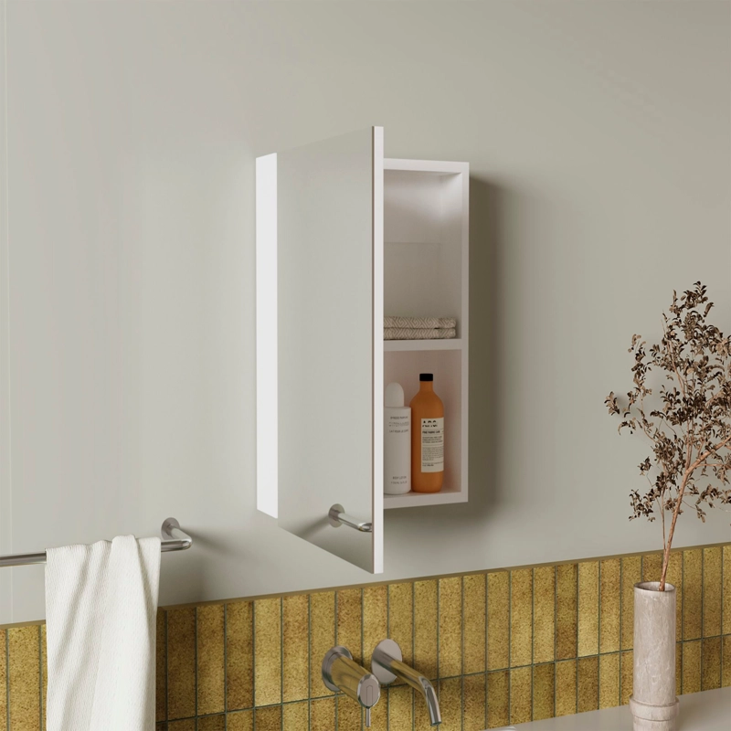 BOTIQUIN PARA BAÑO LUMO 50X40X12 CM BLANCO CON ESPEJO - 7