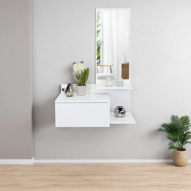 MUEBLE RECIBIDOR 1 CAJON VIENNA 90X60X35 CM BLANCO - 6