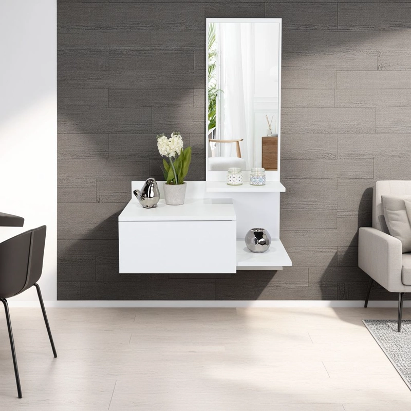MUEBLE RECIBIDOR 1 CAJON VIENNA 90X60X35 CM BLANCO - 7