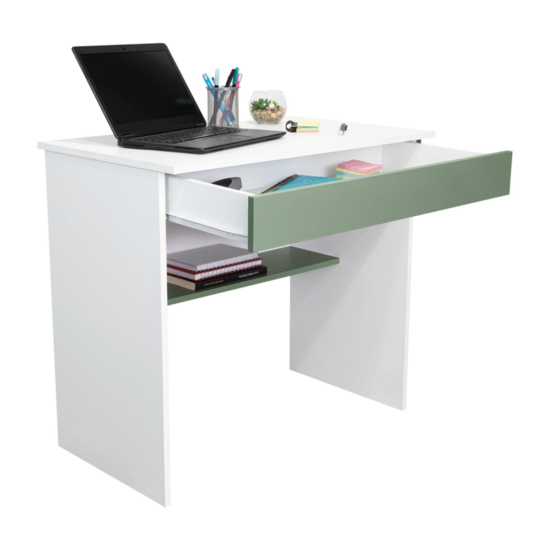 ESCRITORIO 1 CAJON OHIO 73X80X49,8 CM BLANCO Y AGAVE - 4
