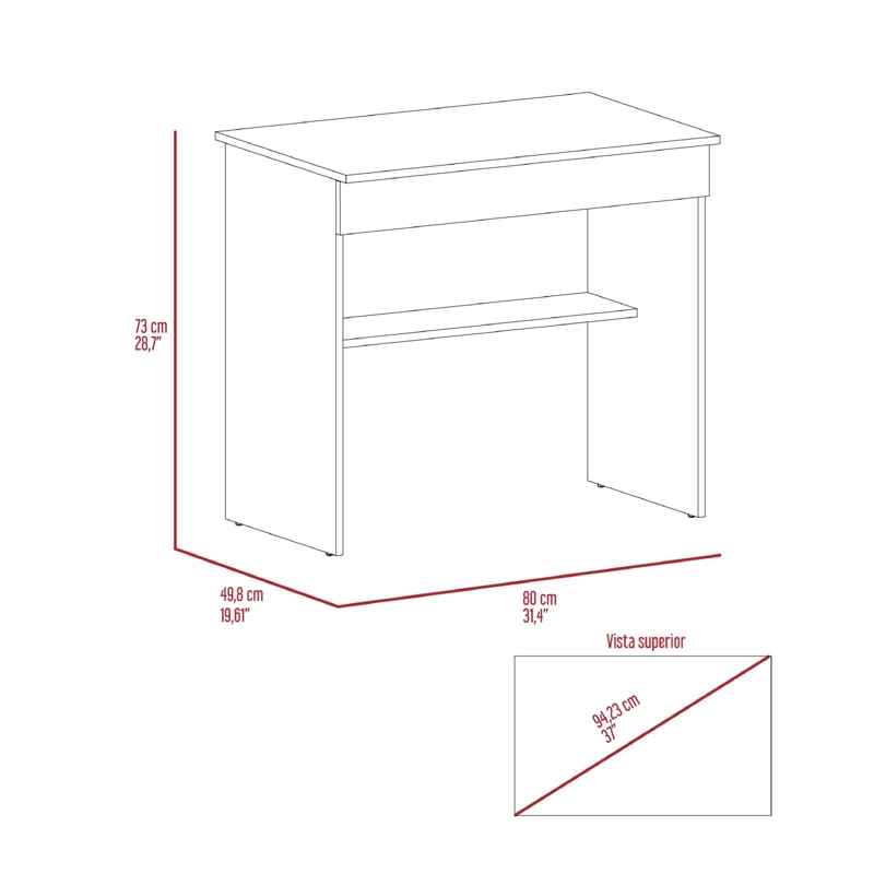 ESCRITORIO 1 CAJON OHIO 73X80X49,8 CM BLANCO Y AGAVE - 8