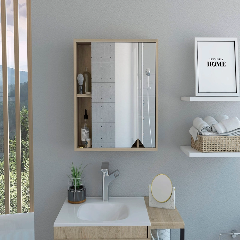BOTIQUIN PARA BAÑO ARA 60X60X13,6 CM ROVERE CON ESPEJO - 5