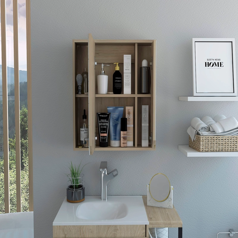 BOTIQUIN PARA BAÑO ARA 60X60X13,6 CM ROVERE CON ESPEJO - 6