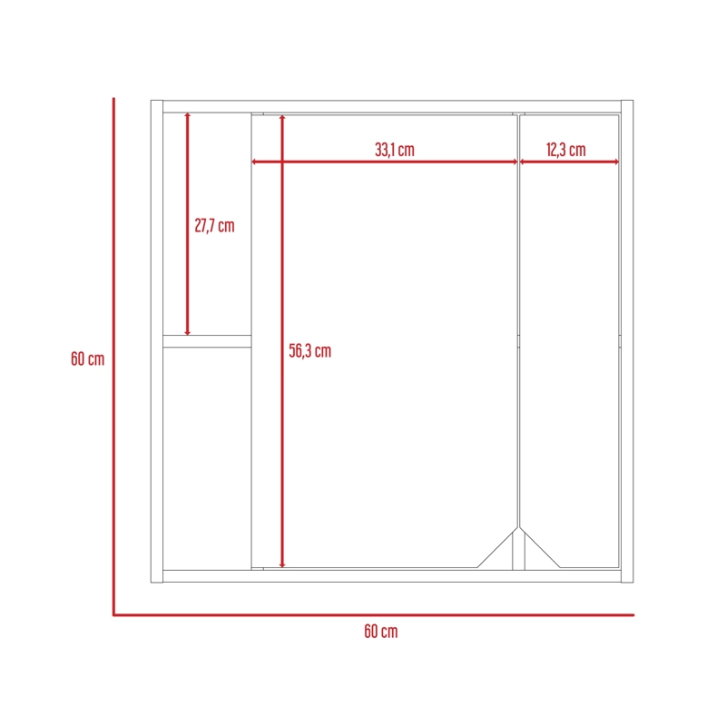 BOTIQUIN PARA BAÑO ARA 60X60X13,6 CM ROVERE CON ESPEJO - 8