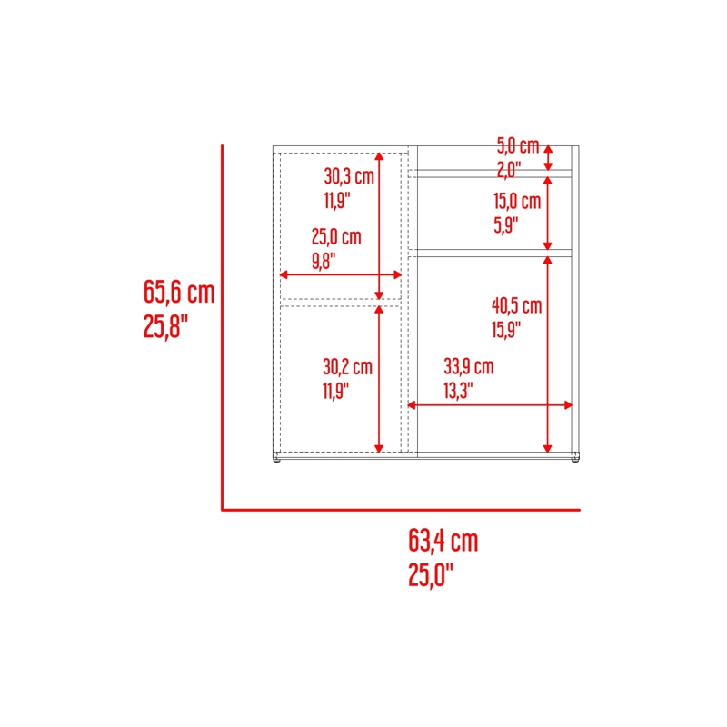 VELADOR 1 PUERTA CAIRO FRESNO EUROPEO Y BLANCO 65X65X40 CM - 2