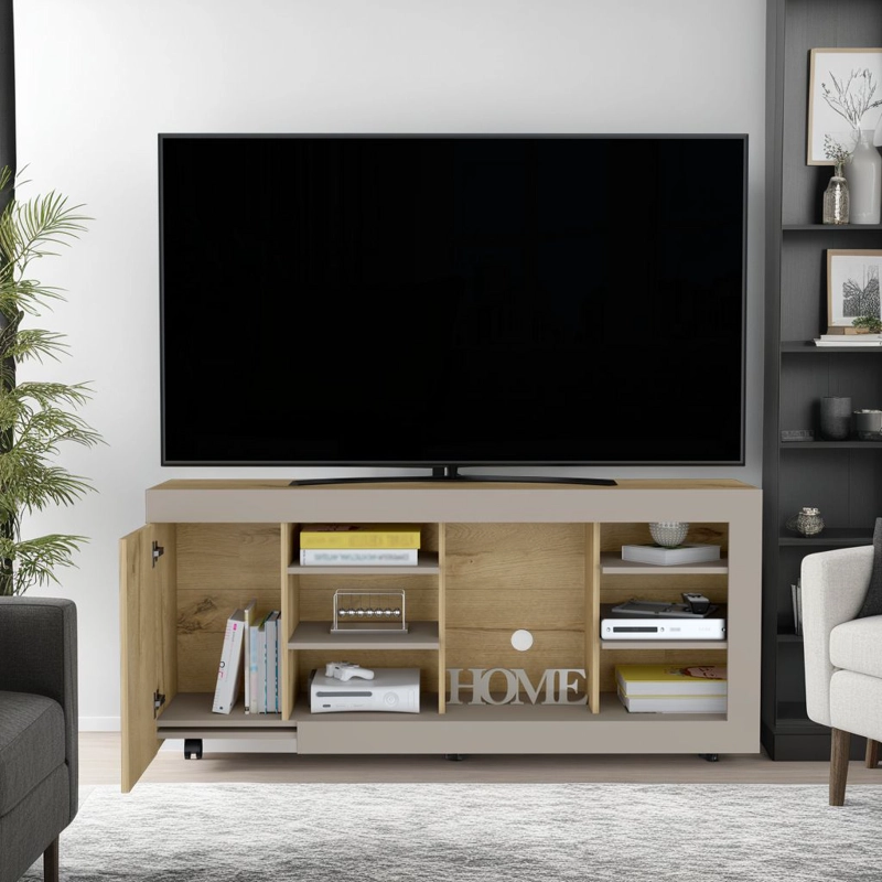 RACK DE TV 65' SOLARIS DUNA Y TAUPE 68X150X38 CM - 6